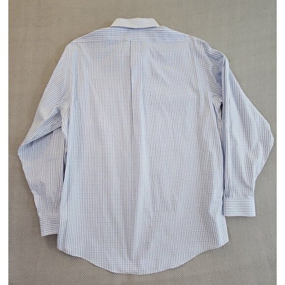 Brooks Brothers Madison Shirt Men's 17 - 36 Non-Iron Blue Checkered Long Sleeve - Picture 11 of 15